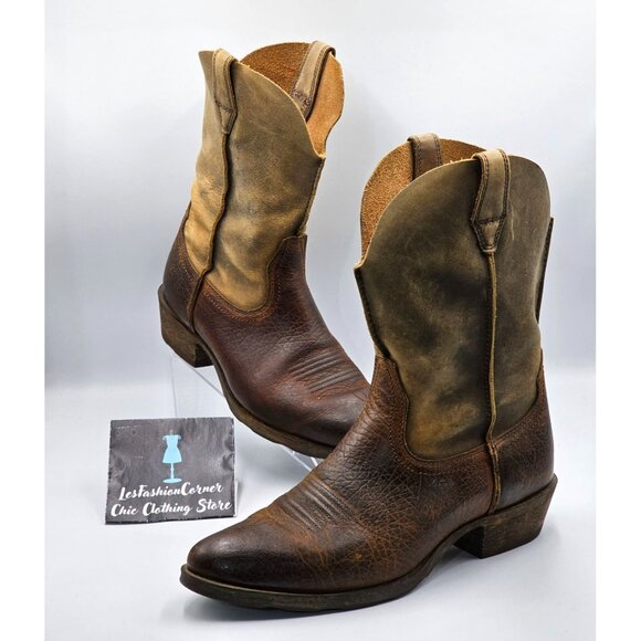 Ariat Men's Brown/Tan Leather Rambler Western Cowboy Boots Size 10.5D 2900 - Picture 10 of 15